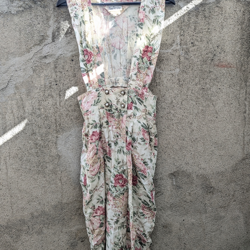 Nina Piccalino Floral Dress/Jumper with Pink and Green Accents